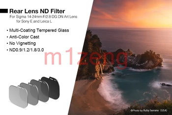 Kamera aizmugurē objektīvs ND0.9/1.2/1.8/3.0 Filtrs Optisko stiklu Sigma 14-24mm F/2.8 DG DN Mākslas Objektīvs Sony E un Leica L