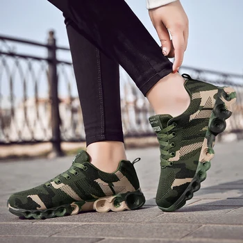 Kamuflāža-Modes Čības Sieviešu Elpojošs Ikdienas Apavi Vīriešiem Armijas Zaļā Trenažieri Plus Lieluma 35-44 Mīļāko Kurpes Sieviete Sneaker