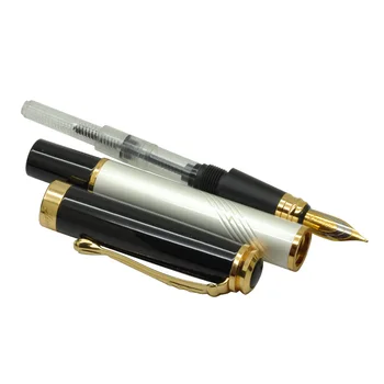 Kancelejas preces Veicināšanas Jinhao 500 Luksusa Melnā un Zelta Klips, Strūklakas Pildspalvas 0.5 mm Metāla Tintes Pildspalvas Skolas Piederumi Biroju Piederumi