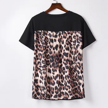 KANCOOLD top t-krekls Sieviešu V-veida kakla Leopards Drukāt Salaist ar Īsām Piedurknēm t-krekls Topi Brīvs Streetwear jaunu top sievietes 2020Apr20