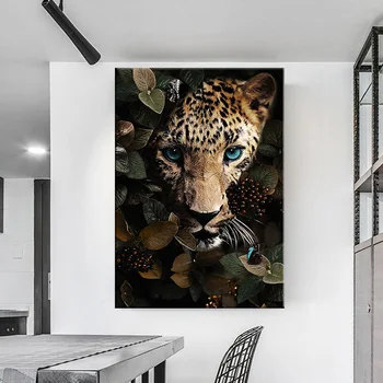 Kanvas Glezna Dzīvniekiem Black Panther Leopard Sienas Mākslas Audekls Gleznošanai Ziemeļvalstu Plakātu Izdrukas Sienas, Attēlus Dzīvojamā Istaba Dekori