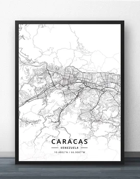 Karakasa Maracaibo Venecuēla Kartes Plakāts