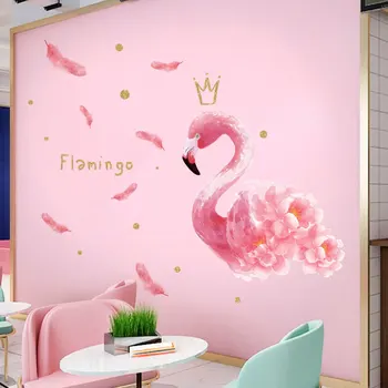 Karaliene Flamingo Sienas Uzlīmes, Guļamistabas Meitenes istaba Dzīvojamā istaba Noņemams Sienas Uzlīmes Vinila Uzlīmes DIY Mājas Sienas apdare