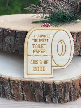 Karantīnas Koka Rotājumu Tualetes Papīrs Krīzes Rotājumu Chritsmas dāvana Ziemassvētku rotājumu koku decro dāvanu viesis