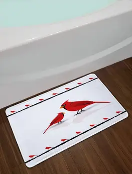 Kardināls Putnu Dušu Aizkariem, Vannas Ziemeļu Amerikas Dzīvnieku Sarkano Putnu Auduma Vannas Dušas Aizkaru Komplekts ar Āķi