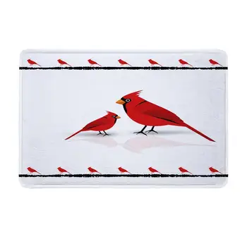 Kardināls Putnu Dušu Aizkariem, Vannas Ziemeļu Amerikas Dzīvnieku Sarkano Putnu Auduma Vannas Dušas Aizkaru Komplekts ar Āķi