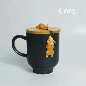 Karikatūra 3D Kafijas Krūze Corgi Krūzes Cute Dzīvnieku Tējas Tases Ūdens Piena Drinkware Pāris Kausa Caneca Taza Kafejnīca 