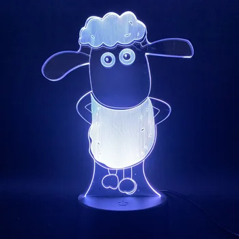 Karikatūra 3d Nakts Gaisma Cute Aitas Malkas Vick Bērniem Nakts Lampa ar 7/16 Krāsas Izmaiņas LED Galda Lampa Guļamistabai Ziemassvētku Dāvanu