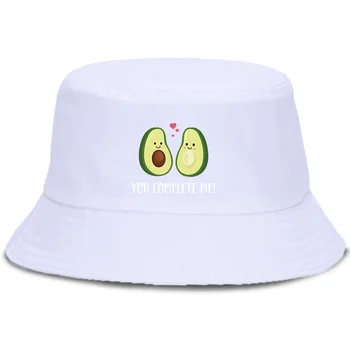 Karikatūra Avokado Kawaii Vīriešu un Sieviešu Brīvā laika Modes Zvejnieka Cepure Panama Balta Cepure Spaiņa Cepuri, Hip Hop Zvejas Cepures