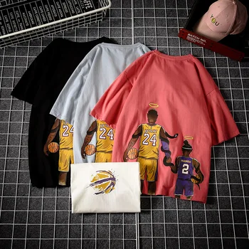 Karikatūra Izbalināt prom Shot Kobe Bryant T Krekls Vīriešiem Ir 2021. Vasaras Kokvilnas Tshirt Modes Gadījuma Īsām Piedurknēm Tee Harajuku O-veida kakla T-krekls