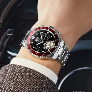 Karnevāla tourbillon Šveice Vīriešu Pulksteņi Luksusa Zīmolu Automātisko, Mehāniskās vīriešiem Skatīties pagriezt Ūdensizturīgs reloj montre relogio