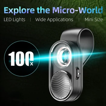 KARSTI Apexel 100X Makro Tālrunis Objektīvs fish Eye (Zivs acs Objektīva Led Gaismas Mikroskopa Lēcas Kabatā iPhone X Xs Max Visiem Samsung Viedtālrunis