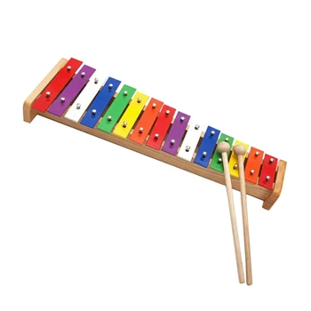 Karstā 15 Toņu Krāsains Varavīksnes Glockenspiel Xylophone ar Āmuru Stilbiņi Mūzikas Instrumentu Bērni bērnu Mūzikas Smieklīgi Rotaļlietas