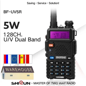 Karstā 1PC vai 2GAB Baofeng UV-5R Walkie Talkie Dual Band Baofeng UV5R Portatīvo 5W UHF, VHF divvirzienu Radio Pofung UV 5R HF Transīvers
