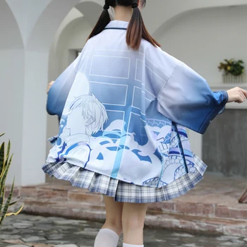 Karstā Anime Bungou Klaiņojošiem Suņiem Akutagawa Ryunosuke Atsushi Yukata Kimono Apmetnis Sleepwear Vīrieši Sievietes Haori Jaciņa Mētelis Topi Cosplay