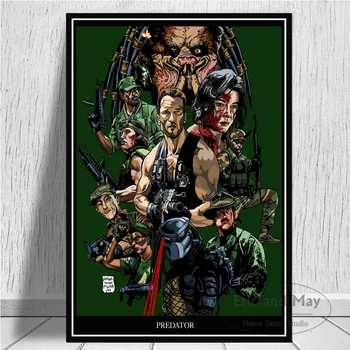 Karstā Arnold Schwarzenegger Predator Monstru Filmu Plakātu Un Mākslas Izdrukas Audekls Sienas, Attēlus Viesistaba, Mājas Dekoru