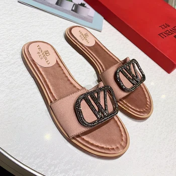 Karstā atbrīvot no francijas V VL vasarā jaunas čības sieviešu kurpes mīkstas ādas top luksusa standarta ražošanas sodu iepakojums