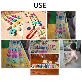 Karstā Bērniem Izglītības Koka Rotaļlietas Bērnu Montessori Matemātikas Bloki Šķirošanas Uzstādīt Bērnu Zvejas Mācību Puzles, Rotaļlietas Bērniem Pirmsskolas Dāvanu