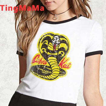 Karstā Karatē Cobra Kai T Krekls Sievietēm Harajuku Vasaras Topi Karikatūra Grafikas Tees Smieklīgi Grunge Estētisko Tee Krekls Unisex Sieviešu