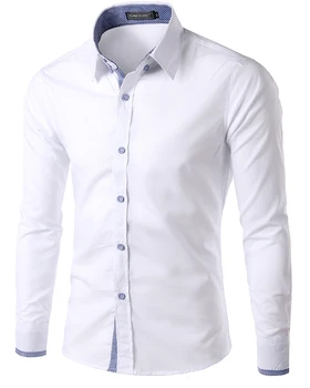 Karstā līdz 2017. gada Pavasarī, Rudenī Jaunu Vīriešu Modes Slim Fit Hit Krāsu Krekls ar garām Piedurknēm Biznesa Gadījuma Vīriešu Zīmolu Apģērbu camisa Kreklu 15