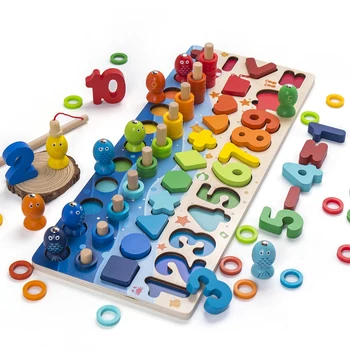 Karstā Montessori Izglītības Koka Rotaļlietas Ģeometriskas Formas Izziņas Puzzle Bērnu Rotaļlietu Matemātikas Rotaļlietas Agri Izglītojošas Rotaļlietas Bērniem