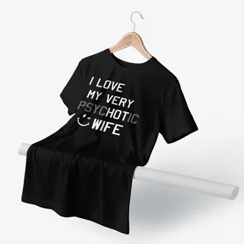 Karstā Mīlestība T Krekls, Es Mīlu Manu Karstā Sieva T-Krekls Jautri Iespiesti Tee Kreklu Cilvēks Lielajam Kokvilnas T