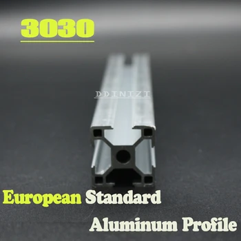 Karstā Pārdošanas 250mm, lai 800mm 3030 Eiropas Standarta Anodēta Lineārās Sliedes Alumīnija Profilu Ekstrūzijas 3030 par DIY 3D printeri CNC
