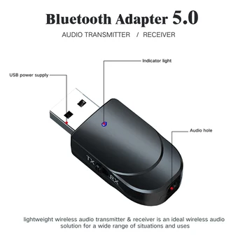 Karstā Pārdošanas Bluetooth 5.0 Raidītājs Uztvērējs Mini Stereo AUX Adapteri, Lai Auto Mūzika TV