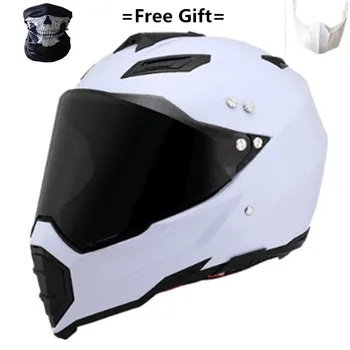 Karstā pārdošanas off-road ķiveres kalnu sacīkšu kalnu pilnu sejas ķivere ar motociklu, moto cross kasko casque capacete balts