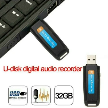 Karstā Pārdošanas U-Diska Digitālā Audio Ieraksti TF Flash atmiņas Kartes USB Balss Ieraksti ar Pildspalvu, Lādētājs Mini Diktofons Profesionālo līdz 32GB