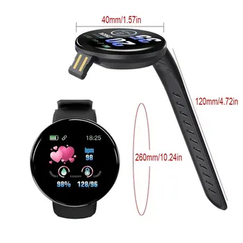 Karstā Smart Skatīties Sirdsdarbības ātruma Monitors, asinsspiediena Smartwatch Skatīties Ūdensizturīgs Sports Fitness Tracker Skatīties D18 Reloj inteligente