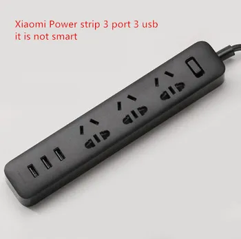 Karstā Xiaomi Mi Smart Home Jaudas Sloksnes Elektrības Kontaktligzda 3 Porti 3 USB Ligzdas Standarta Plug Interfeisu Paplašināšanu ES, ASV Kontaktligzdas, Kontaktdakšas