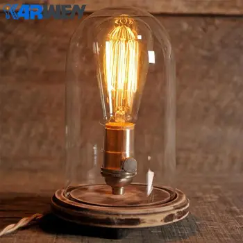 KARWEN 6pcs Vintage Edison spuldzes ST64 Kvēlspuldze spuldze E27 40w Kāzu gaismas kvēldiega sprial ziemassvētku zvaigznes, lai mājās lampa 220V