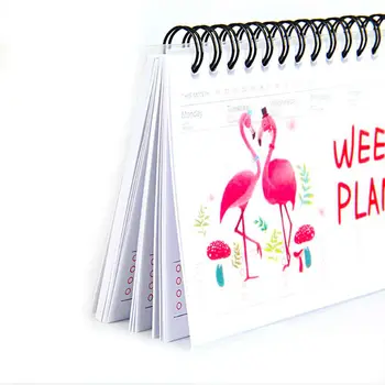 Kawaii Flamingoes Piezīmju Papīra Dienasgrāmata Plānotājs Iknedēļas, Ikmēneša Plānotājs, Organizētājs spirāli Grāmatiņa Programma Office Skolas Piederumi