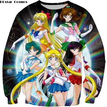 Kawaii Krekls vīriešiem wemom Tops pelēkā vārna sporta krekls Harajuku Saldo 3D Drukas Sailor Moon Zaudēt Plus Lieluma streetwear Femme -1