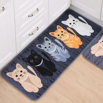 Kawaii Laipni Grīdas Paklāji Dzīvnieku Kaķis Iespiesti Vannas istaba Virtuves Paklāji Doormats Kaķis Grīdas Paklājs, lai Dzīvojamā Istaba Anti-Slip Tapete