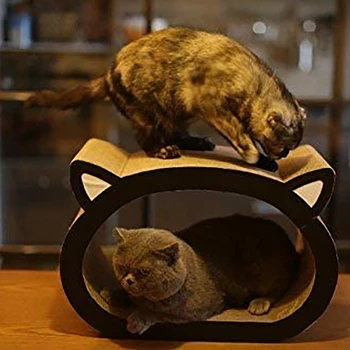 Kaķis Nulles Valdes Nagu Asināmais Kaķis Rotaļlietas Nodiluma Izturīgs Pret Skrāpējumiem Izturīga Gofrēta Papīra Kaķis Scratcher Gulta
