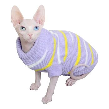 Kaķu Apģērbu Siltu Kaķis Devonas Adīšanas Džemperis Ziemas Gatavotās Matiem Sfinksa Kaķu Apģērbu