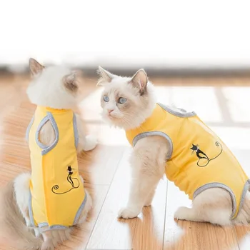 Kaķu Apģērbu Ķirurģijas Atgūšanas Tērps Vēdera Brūces, Ādas Slimības Pēc Operācijas Valkāt Soft light-Weight