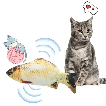 Kaķu Rotaļlieta Wagging Zivju Elektriskā Lēkt Zivju Automātiskā Imitētu USB Plīša Rotaļlietas Interaktīvas Uzlādējams Košļāt Rotaļlietas, kas Pārvietojas Zivis