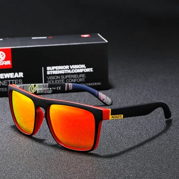 KDEAM Vasaras Saulesbrilles Vīriešiem Sporta Polarizētas Saules Brilles Sievietēm Spogulis Zaļo lēcu Kvadrātveida Rāmis UV400 Ar Sākotnējo Gadījumā KD156