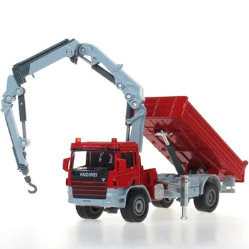 KDW Sakausējuma Lējumiem Crane Truck Modelis 1:50 Teleskopiskais Krāns Dump Atbalsta Kāju Celtnis, Transportlīdzekļa Modelis Bērniem Kolekcijas Rotaļlietas Bērniem