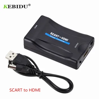 Kebidu 1080P SCART uz HDMI-saderīgam Converter Video, Audio Adapteris, AV Signāla Adapteri, HD Uztvērējs, TV, DVD HDMI-com