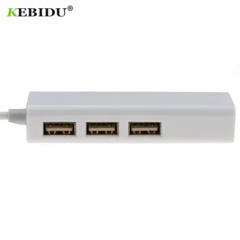 Kebidu USB 2.1 Tipa C Ethernet Adapteris USB-C RJ45 Lan Tīkla Kartes Adapteris 3 Porti Macbook ThinkPad Samsung Portatīvo datoru USB-C