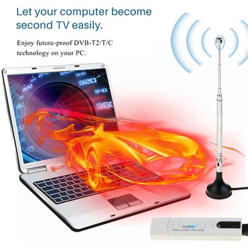 Kebidumei Ciparu Satelītu DVB T2 FM USB TV Stick Uztvērējs ar Antenu Uztvērējs Tālvadības HDTV, DVB-T2/DVB-C/FM/DAB PC, Laptop, TV