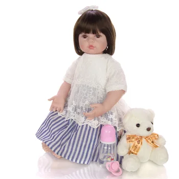 KEIUMI 60cm Reālais Izmērs ir Atdzimis Bērnu Lelle Princese Reāli Bērnu Lelles Spilgti Toddler Lelle Oriģinālās Lelles Rotaļlietas Meitenēm Dāvanas