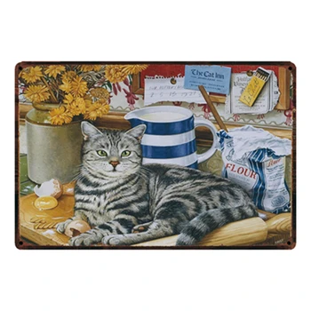 [ Kelly66 ] Kaķi man Patīk Mans Kaķis Metāla zīmju Skārda Plakātu Mājas Dekori Bāra Sienas Mākslas Glezniecības 20*30 CM Izmērs Dy43