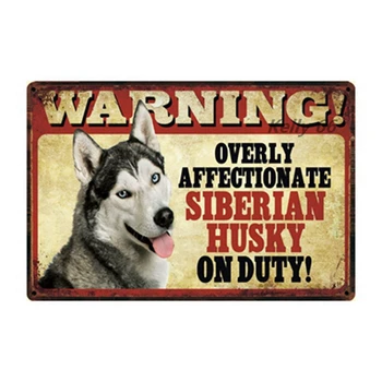 [ Kelly66 ] Mājdzīvnieki Suns Brīdinājuma Husky Pūdelis Mopsis Kucēns Metāla zīmju Skārda Plakātu Mājas Dekori Bāra Sienas Mākslas Glezniecības 20*30 CM Izmērs Dy94
