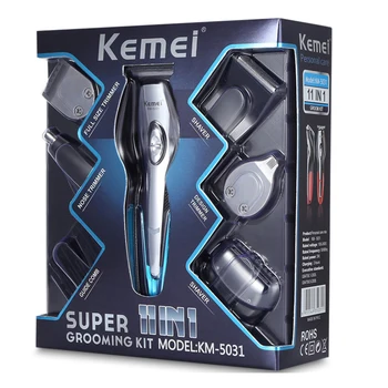 Kemei Elektriskā HairTrimmer Vīriešiem Clipper USB Lādējams Matu Griezējs Bārdu Deguna Trimmeris Skuveklis