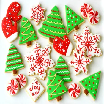 KENIAO Ziemassvētku Eglīte Cookie Cutter Set - 3 Gabals - Karamele / Konditorejas izstrādājumi / Maizes / Sandwich / Cepumu Griezējs - Nerūsējošā Tērauda